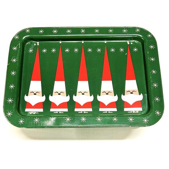 VTG Holt Howard Atomic Snowman Christmas Serving Tray TV Dinner Legs Green Rare - Picture 12 of 15